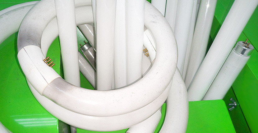 Different light bulb tubes to recycle