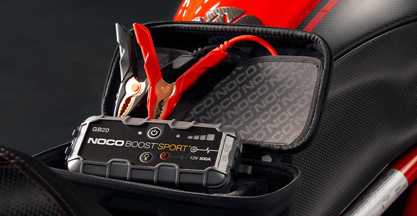Jump starting a motorcycle battery