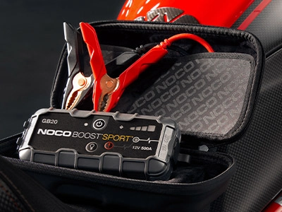 Jump starting a motorcycle battery