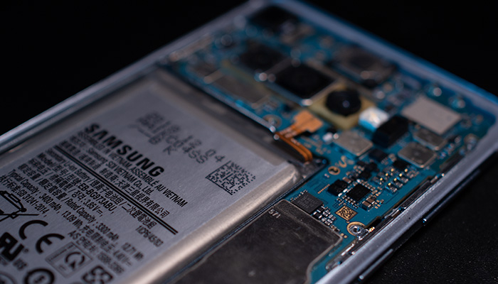 Inside of a Samsung phone