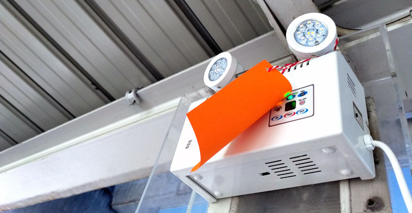 Orange tag over a security system