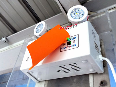 Orange tag over a security system