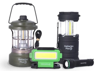Collage of the Batteries Plus flashlights