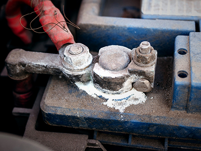 car battery with corrosion