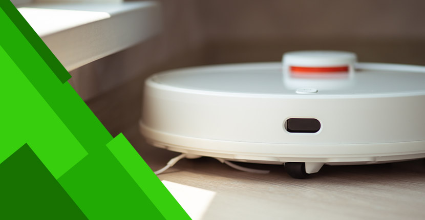 White robotic vacuum