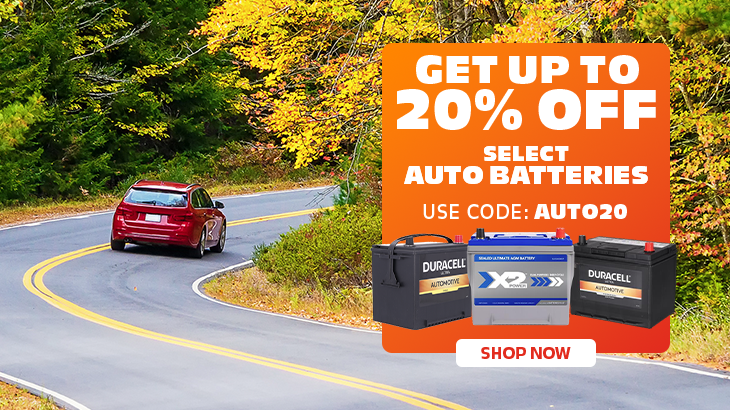 Get up to 20% off select auto batteries, use code auto20, shop now