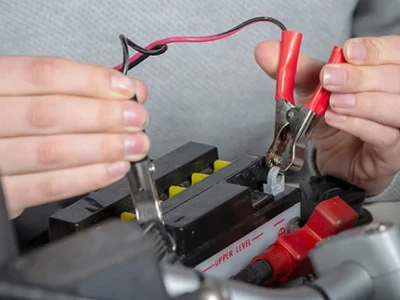 Attaching a battery tender to a battery