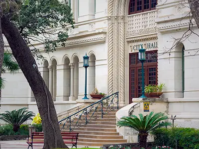 Front steps to City Hall