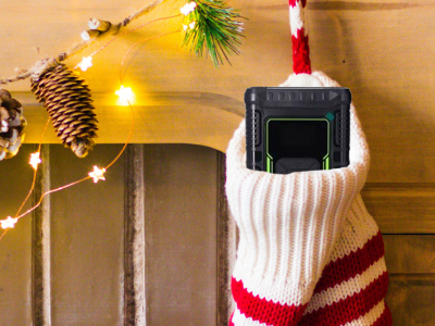 Stocking hanging with something peeking out of the top